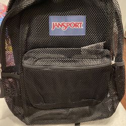 Black JanSport Mesh Backpack 