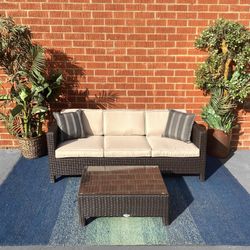 Patio Outdoor Sofa And Table Or Ottoman 