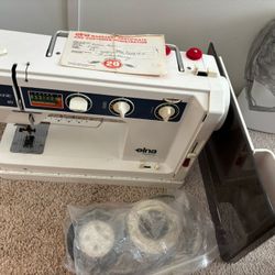 Elna Swiss Sewing Machine Model 68 W Book Extras Air Powered