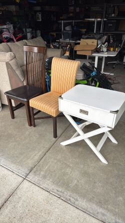 FREE chairs, makeup desk, couch, kitchen plates