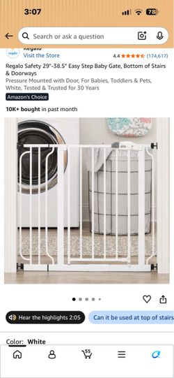 Regalo Easy Step Baby Gate White