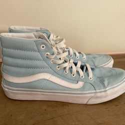 Vans women’s 10 / men’s 8.5 high top sneakers light blue shoes