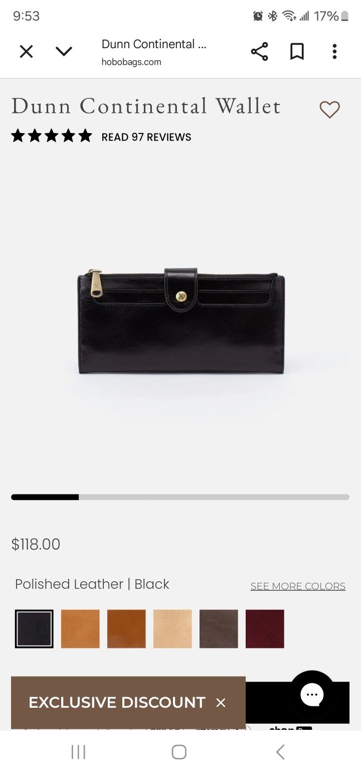 Hobo Dunn Continental Leather Wallet 