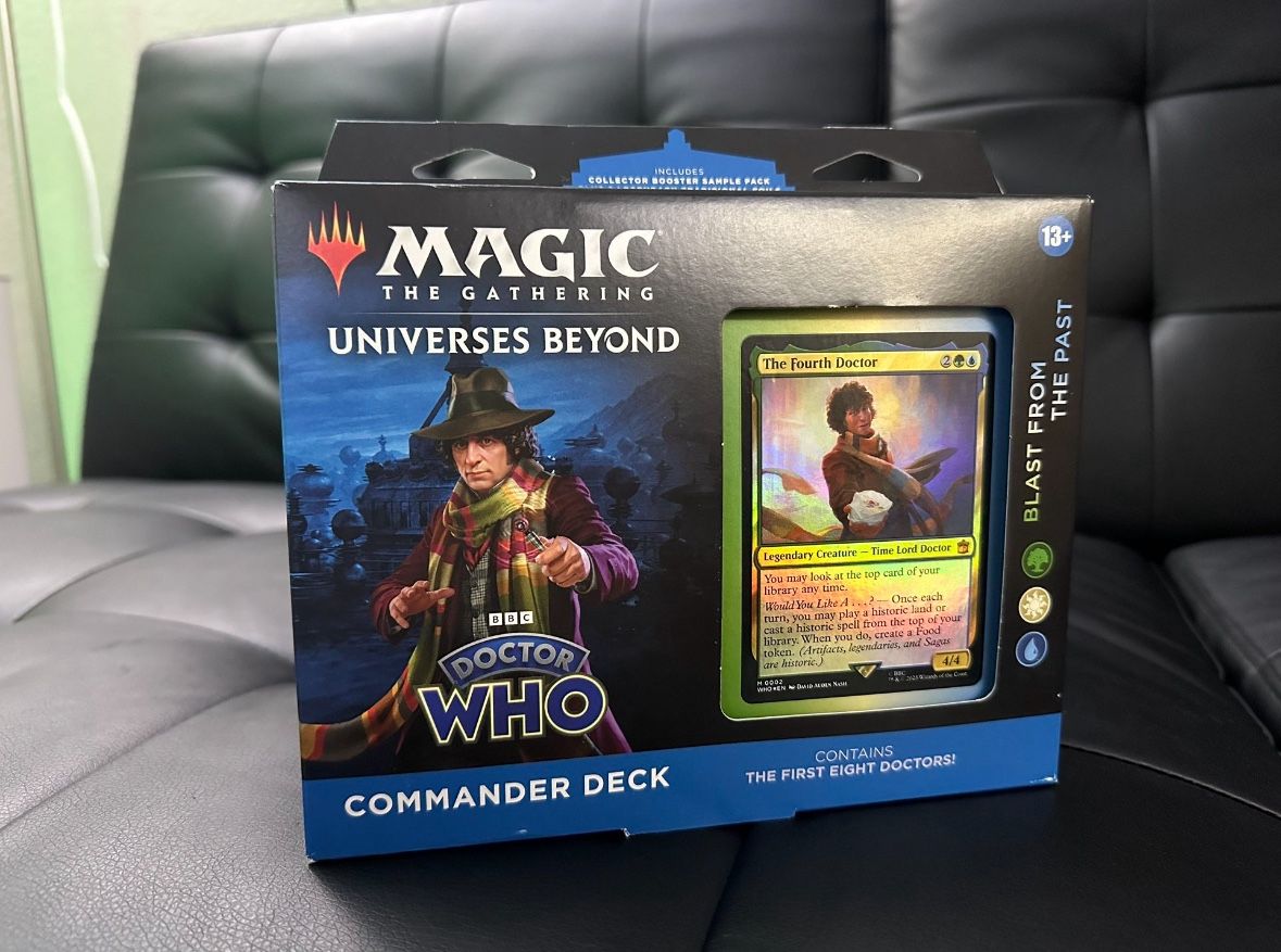 Magic The Gathering Doctor Who Commander Deck – Blast from The Past (100-Card Deck, 2-Card Collector Booster Sample Pack + Accessories)