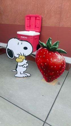Snoopy and strawberry wood props