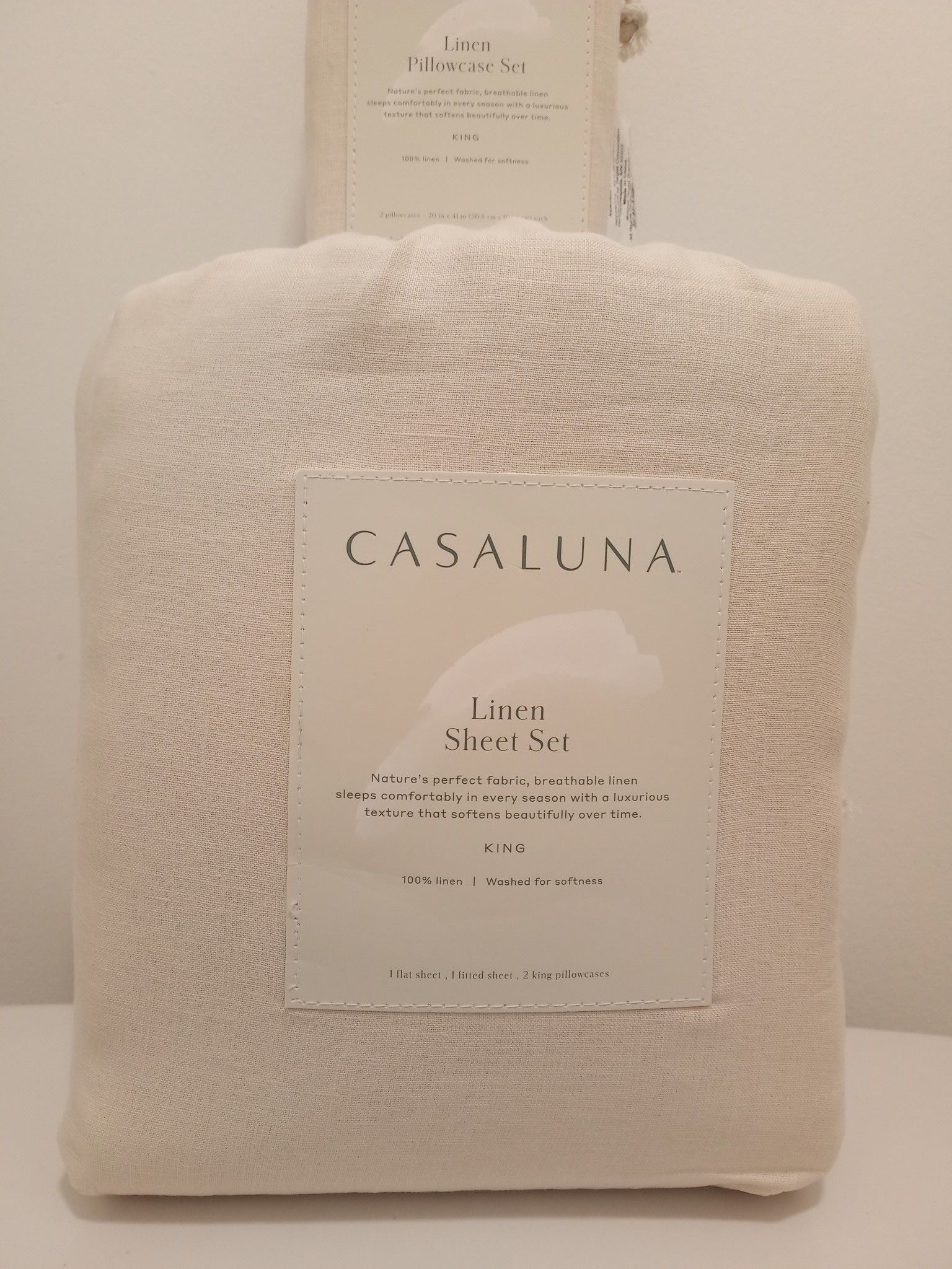 CASALUNA LINEN SHEET SET & PILLOWCASE SET