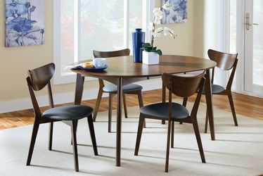 Retro Mid Century Oval to Round Dining Set (Table + 4 chairs)