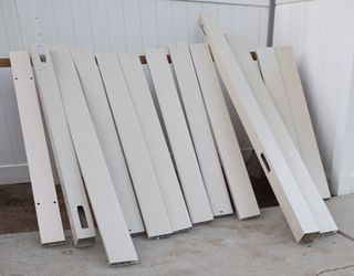 TAN VINYL PRIVACY FENCE RAILS and POSTS