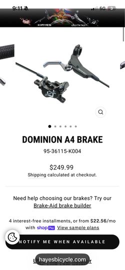 hayes dominion brake back brake