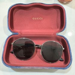 🔥 Authentic Gucci Round Sunglasses w/ Case – Silver & Black Japan Edition 