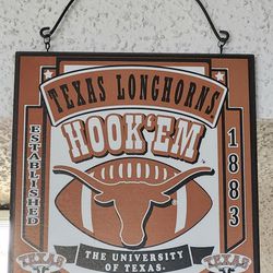 Texas Longhorns Hanging Wood Sign