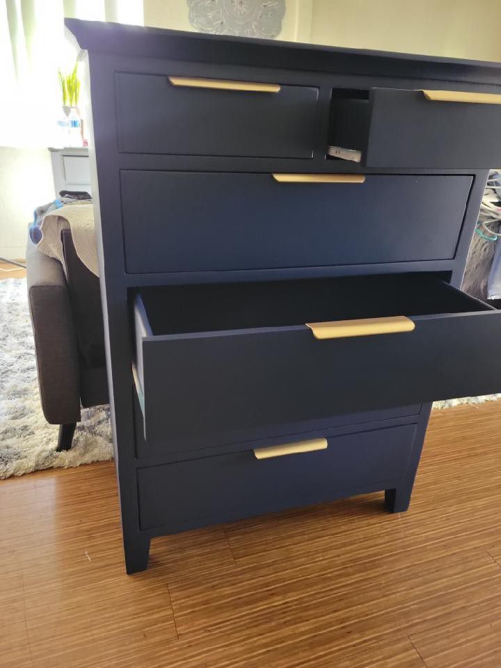 Solid Wood Blue Dresser