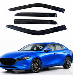 IG Window Visors Fit For 2019-2024 Mazda 3 Sedan, Out-Channel Rain Guards Vent Wind Deflectors 4PC, Car Accessories For 19-24 Mazda 3 Sedan (Excludes 