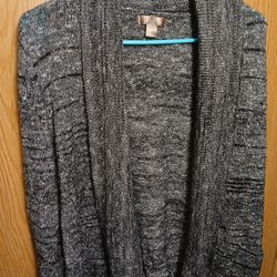 White Stag - Grey Patterned Cardigan - Women's Large 12-14 