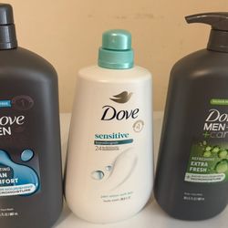 Dove men and women body wash 