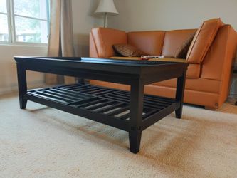 Excellent Condition Glass And Wood Coffee Table $70