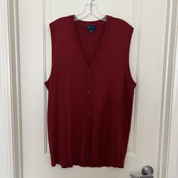 Justin Blue Ocean Burgundy Sweater Vest Size Large