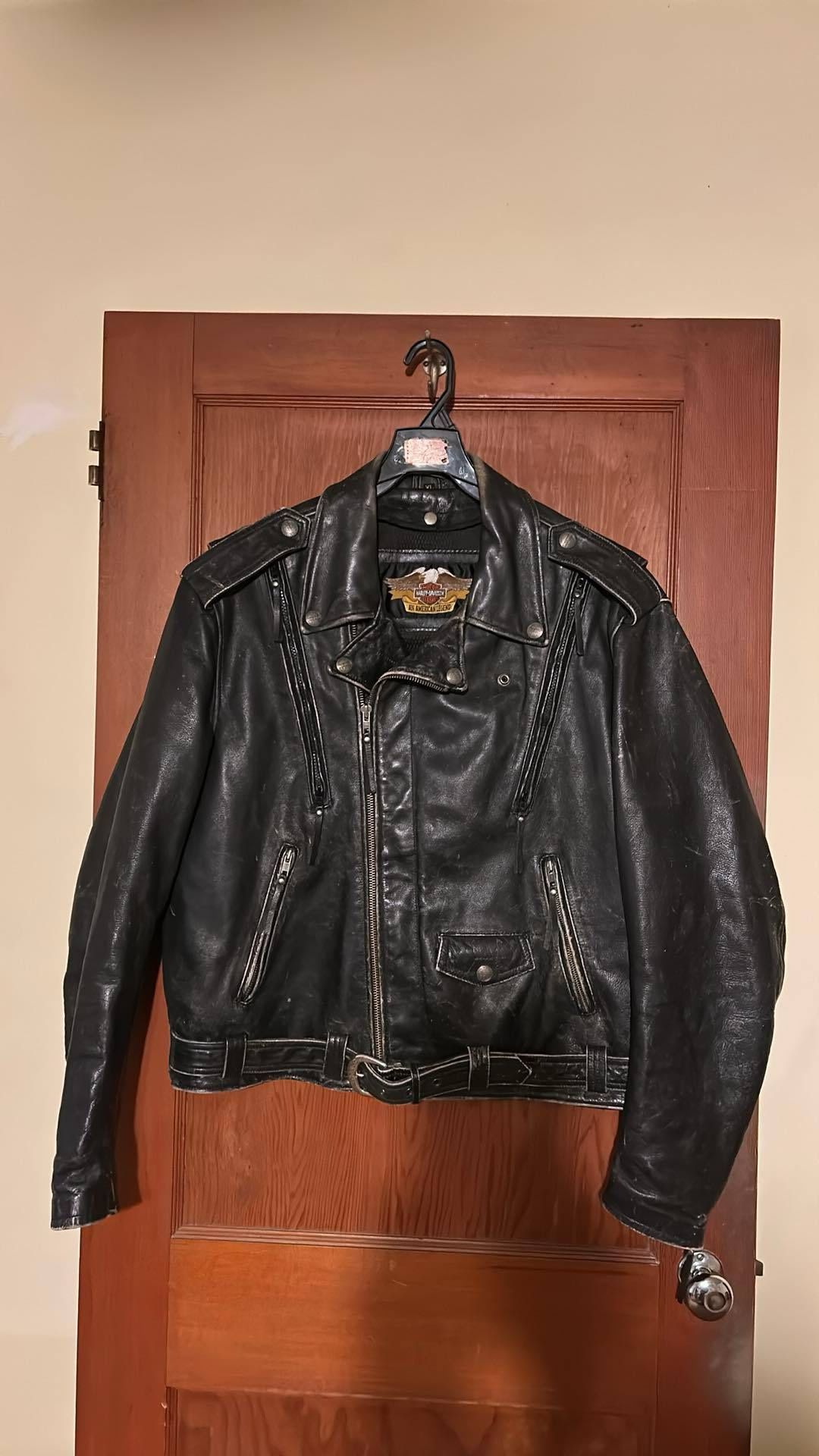 Harley Davidson Vintage Leather Motorcycle Jacket