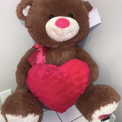 Giant Stuffed Bear And Heart