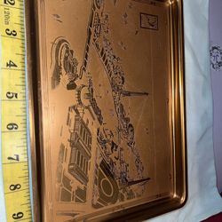 Vintage 10" 1933 Chicago World Fair Copper Souvenir Tray