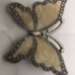Vintage Butterfly Broach And Earring Set 