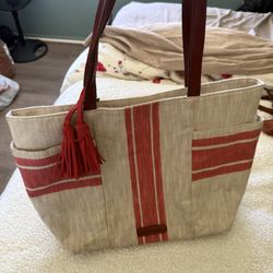 Lucky Brand colorful striped tote bag