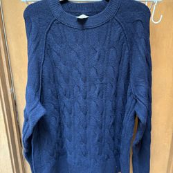 Aerie Navy Blue Cable Knit Sweater NWT Size Medium