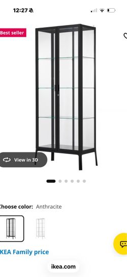 IKEA Glass Display Cabinet Anthracite