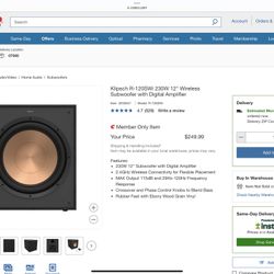 Klipsch R-120SWi Wireless Subwoofer 