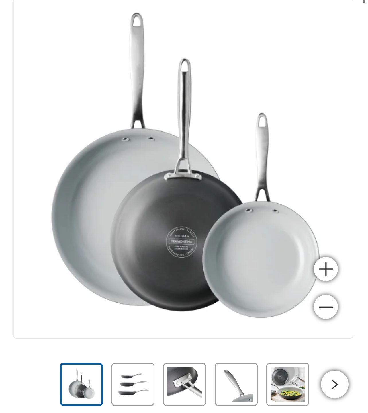 Tramontina 3-pack Hard Anodized Aluminum Ceramic Nonstick Fry Pan Set