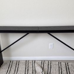 Thin Console Table Black 62x9”