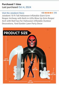 Joiedomi 10 ft Halloween Inflatable Grim Reaper Archway