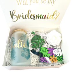 Tropical Bridesmaid Proposal Gift Box