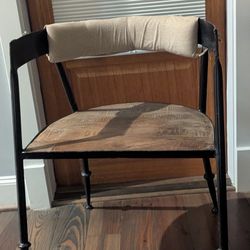 Metal Chair With Wooden Seat