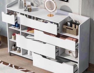 Wood Shoe Storage Cabinet with Drawers