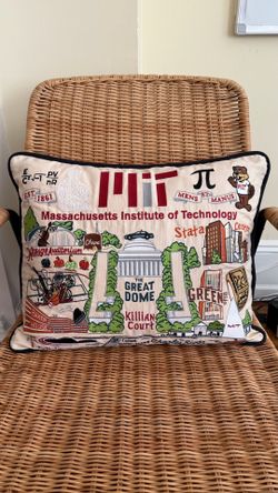 MIT Massachusetts Institute of Technology Collegiate embroidered pillow