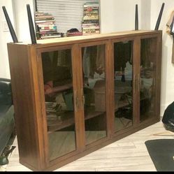Midcentury Vintage Broyhill Glass Door Display Cabinet/Bookcase w/hairpin legs ($236 or BEST OFFER)