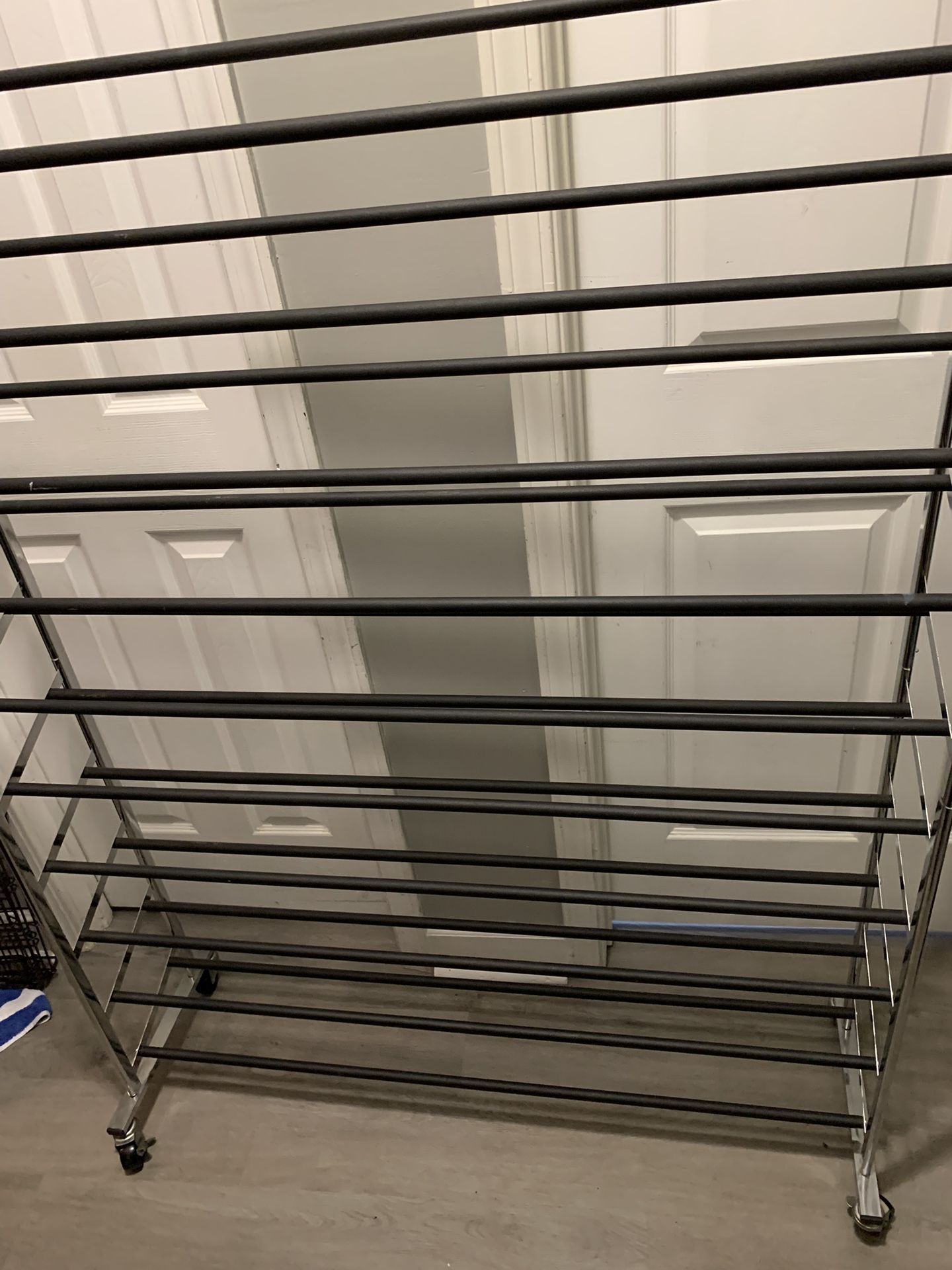 10 Tier Shoe Rack Organizer With Wheels 42 Inches And 59 Inches Height 