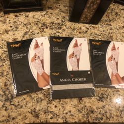 Spirit Lace Fingerless Gloves Lot Of 3 And Angel Choker New 