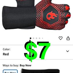 BBQ Grill Gloves Heat Resistant: 1472℉ High Temp Resistance Fireproof Glove for Grilling Smoking Barbecue - Washable Long Oven Mitts Extreme