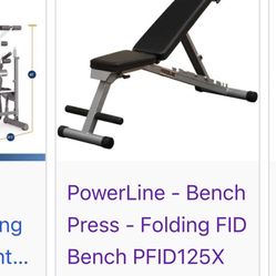 Powerline PFID125X Flat Incline Decline Folding Weight Bench