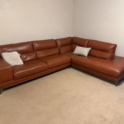 Modern Leather Sectional Couch 