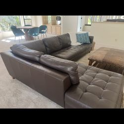 Leather Couch Sofa Sold Separately Or With Table In The Middle