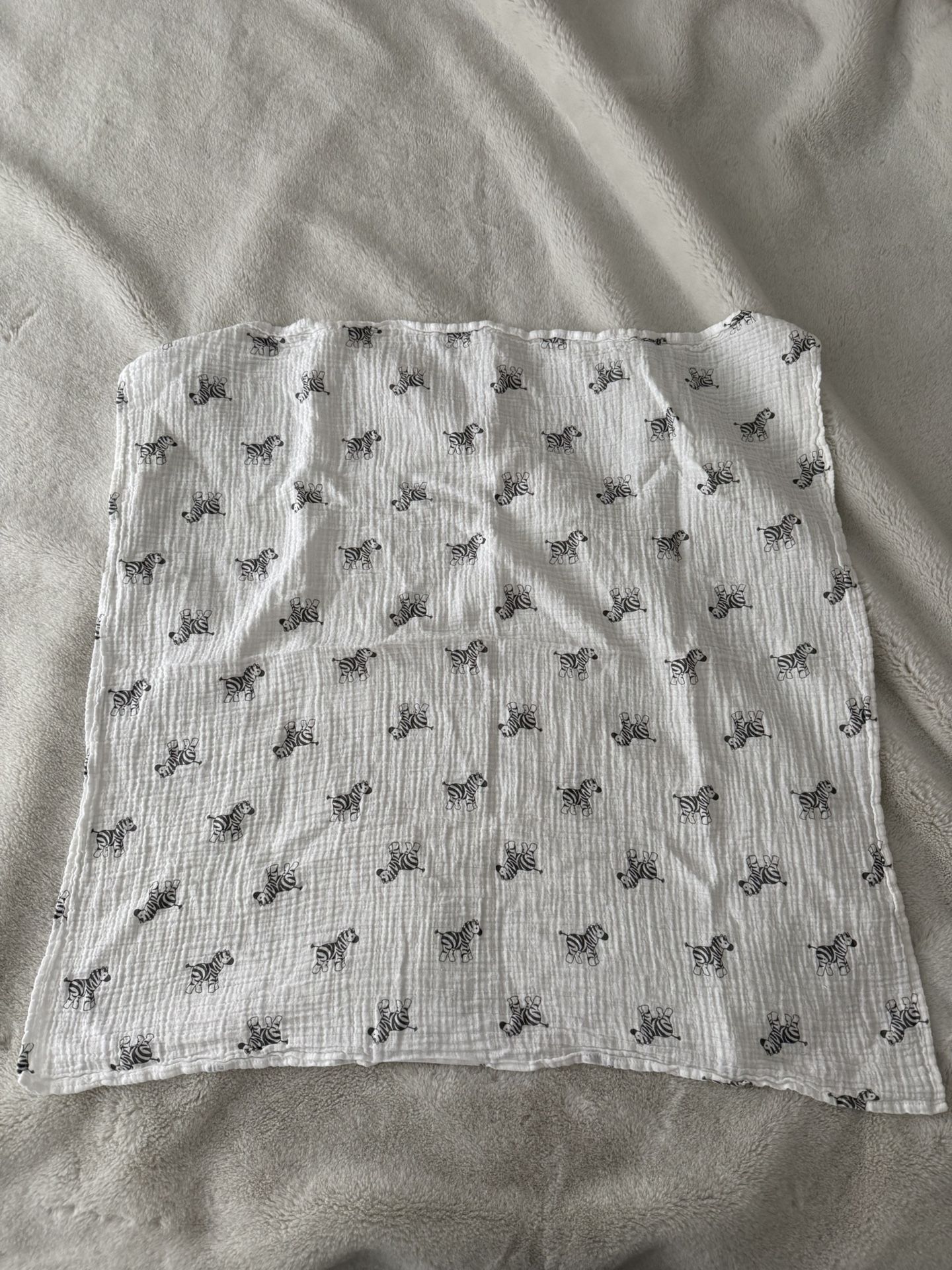 Zebra print baby muslin swaddle blanket