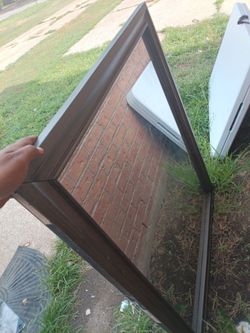 Dark Brown Framed Wall Mirror