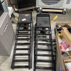 New 2PCS 5T 11000lbs Hydraulic Car Ramps Heavy Duty Hydraulic Vehicle Ramps Lift Ramp Portable Car