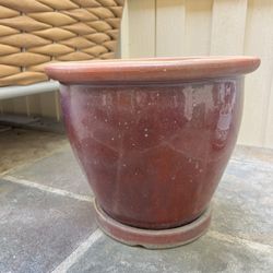 Large Glazed Terra Cotta Planter