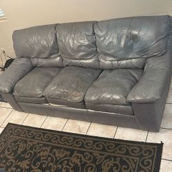 Gray Leather Couch
