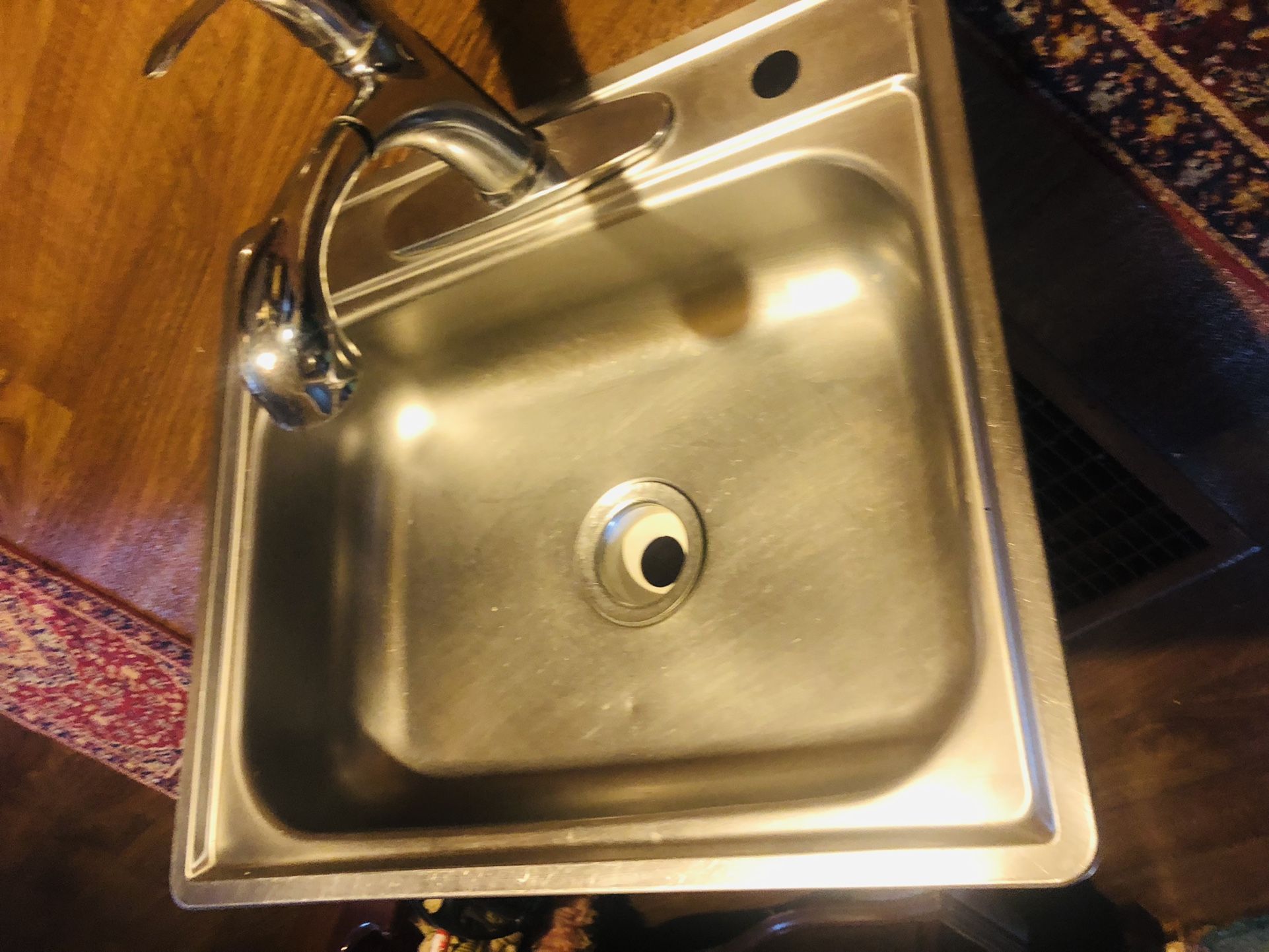 Stainless  Steel  Sink With Faucet   25 X 22 