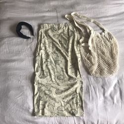 Seashell Print Midi Skirt